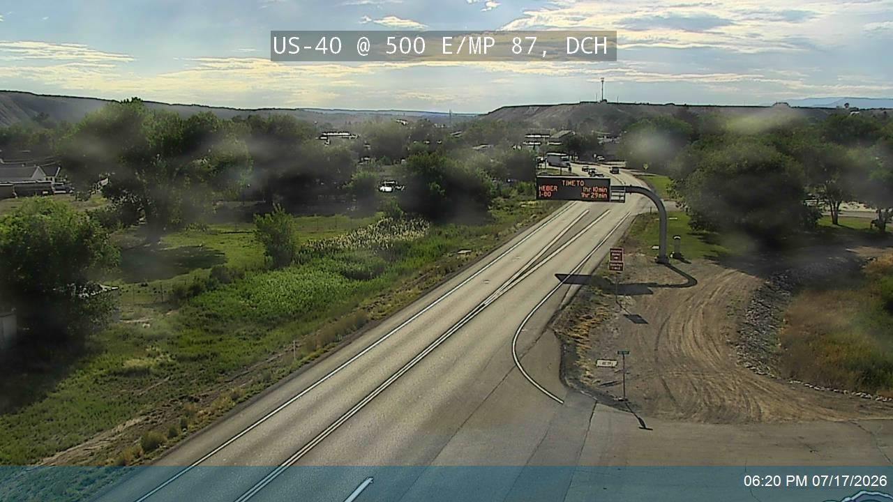 US-40 traffic camera, view west, Duchesne, Utah