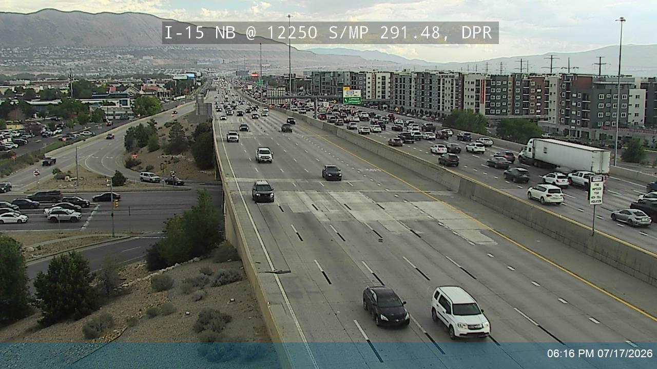 I-15 traffic camera, view north, Draper