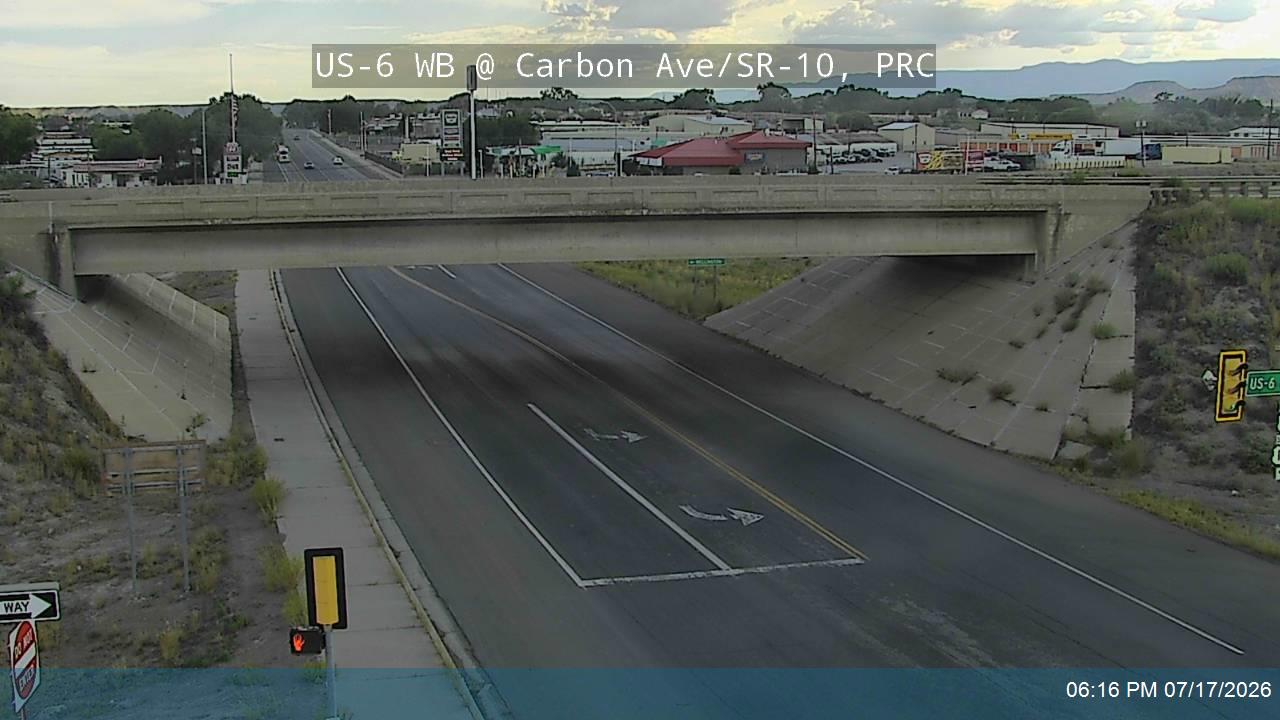 US-6 traffic camera, view west, Price, Utah