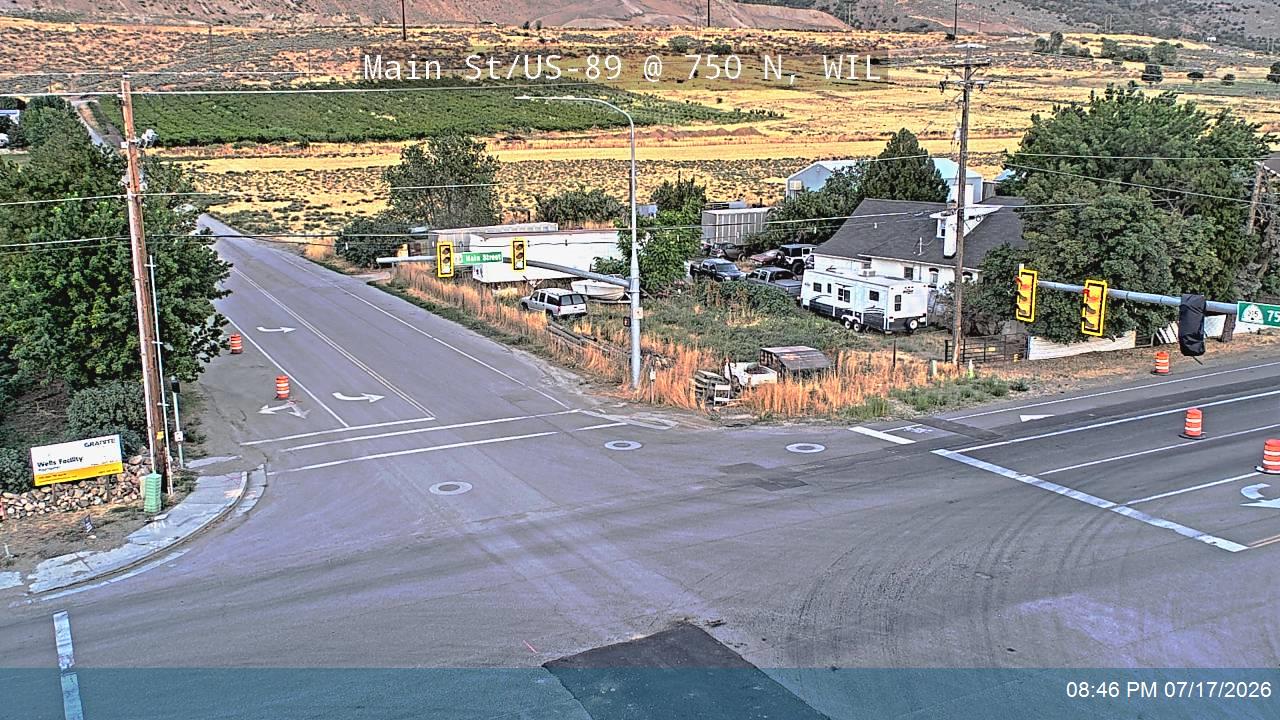 US-89 traffic camera, view east, Willard, Utah