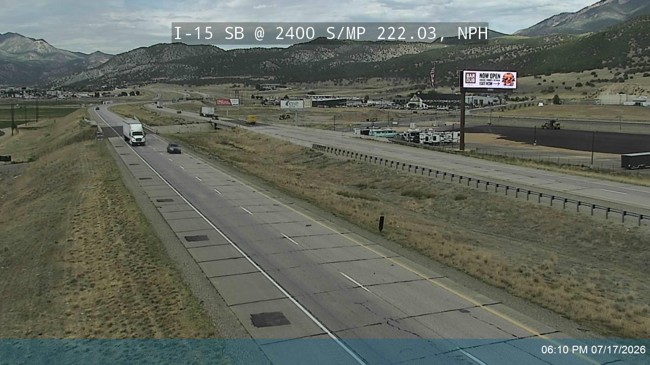 I-15 traffic camera, view south, Nephi