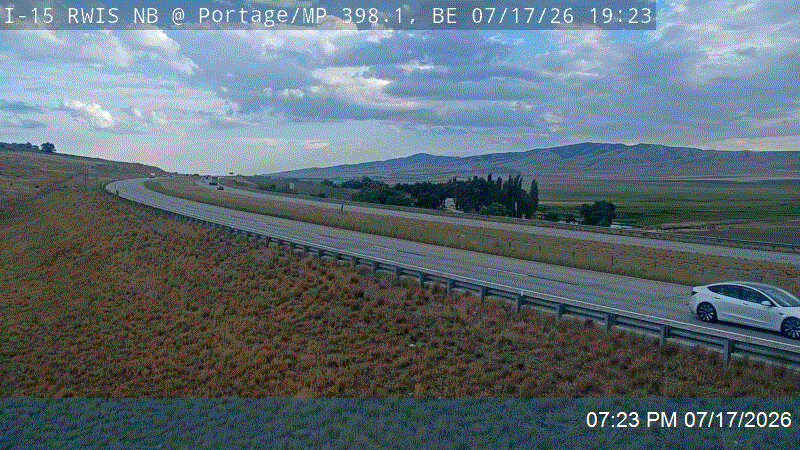 I-15 RWIS NB @ Portage / MP 398.06, BE traffic camera, Box Elder County