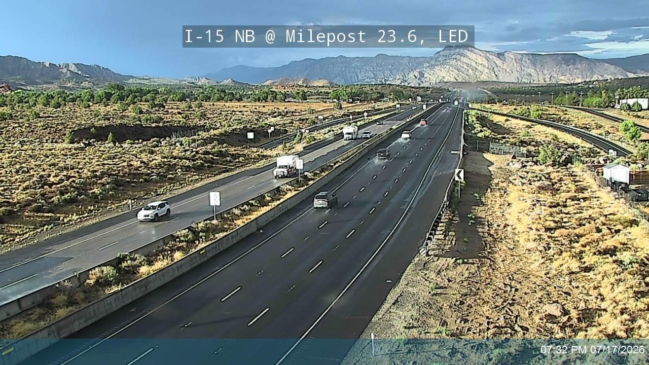 I-15 traffic camera, view north, Leeds
