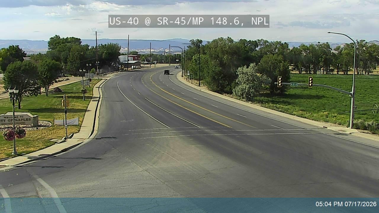 US-40 traffic camera, view south, Naples, Utah