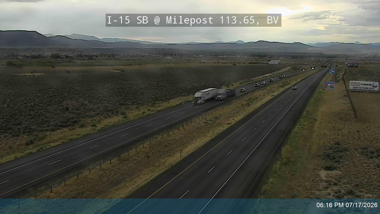 I-15 SB @ Milepost 113.65, BV traffic camera, Beaver County