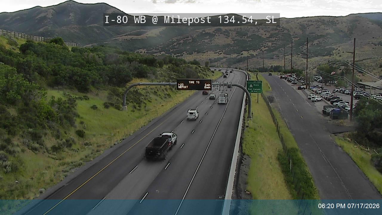 I-80 / Parleys Canyon WB @ Mountain Dell / MP 134.54, SL traffic camera, Salt Lake County