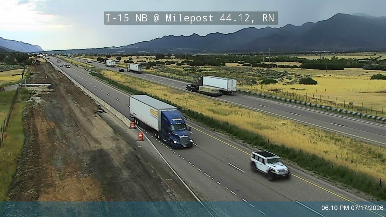 I-15 NB @ Milepost 44.12, RN traffic camera, Iron County