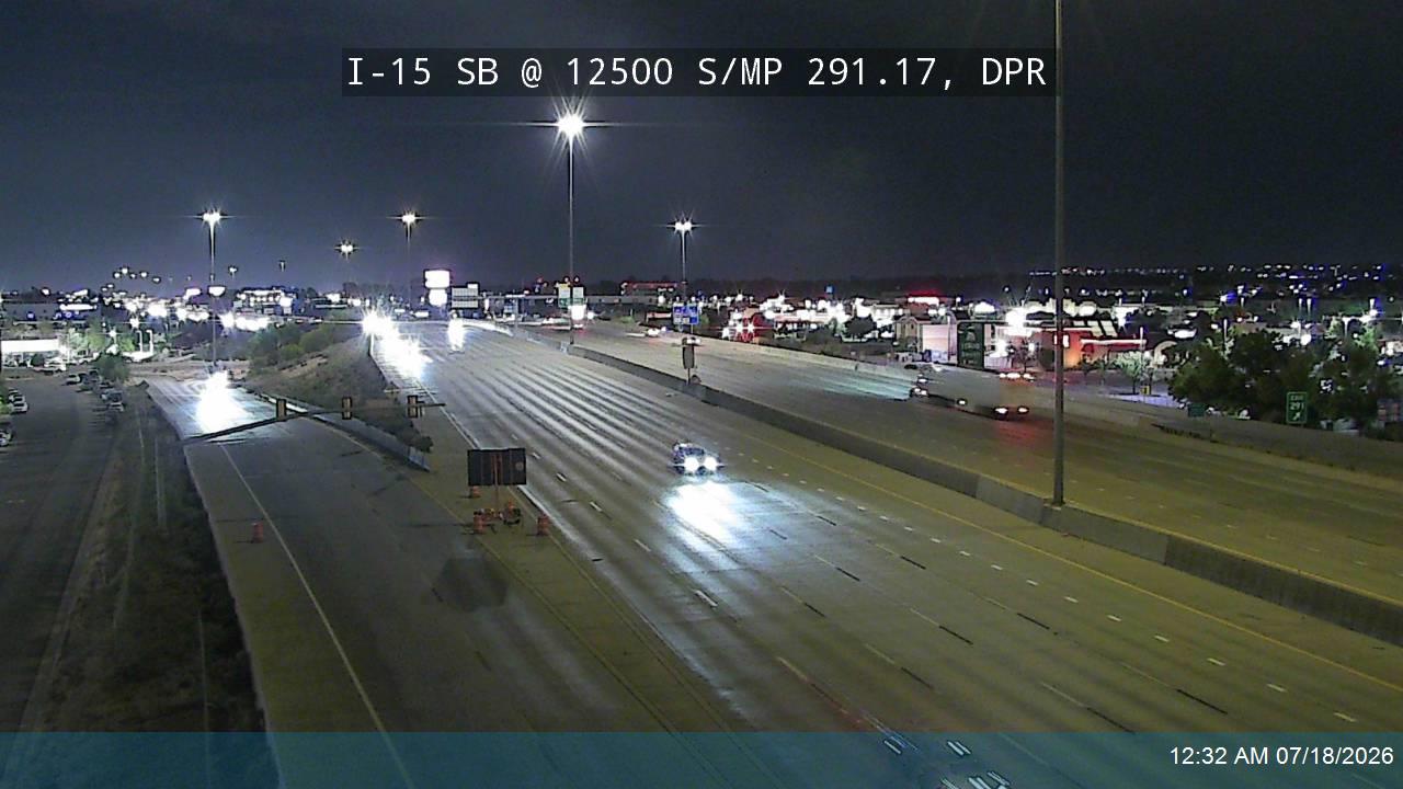 I-15 traffic camera, view south, Draper