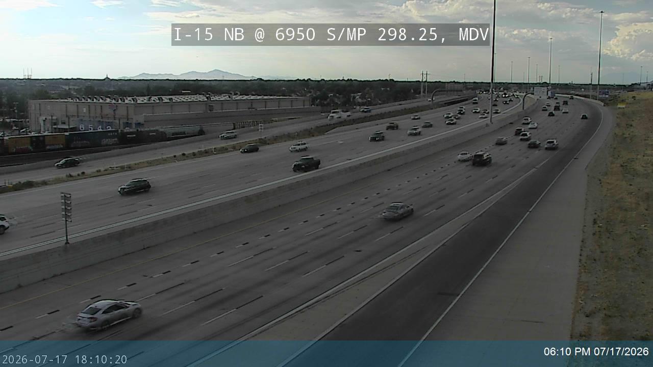 I-15 traffic camera, view north, Midvale