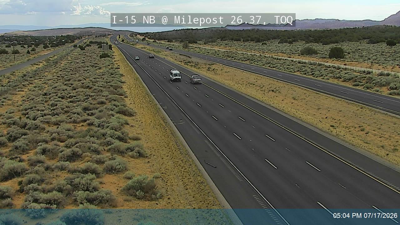 I-15 traffic camera, view north, Toquerville