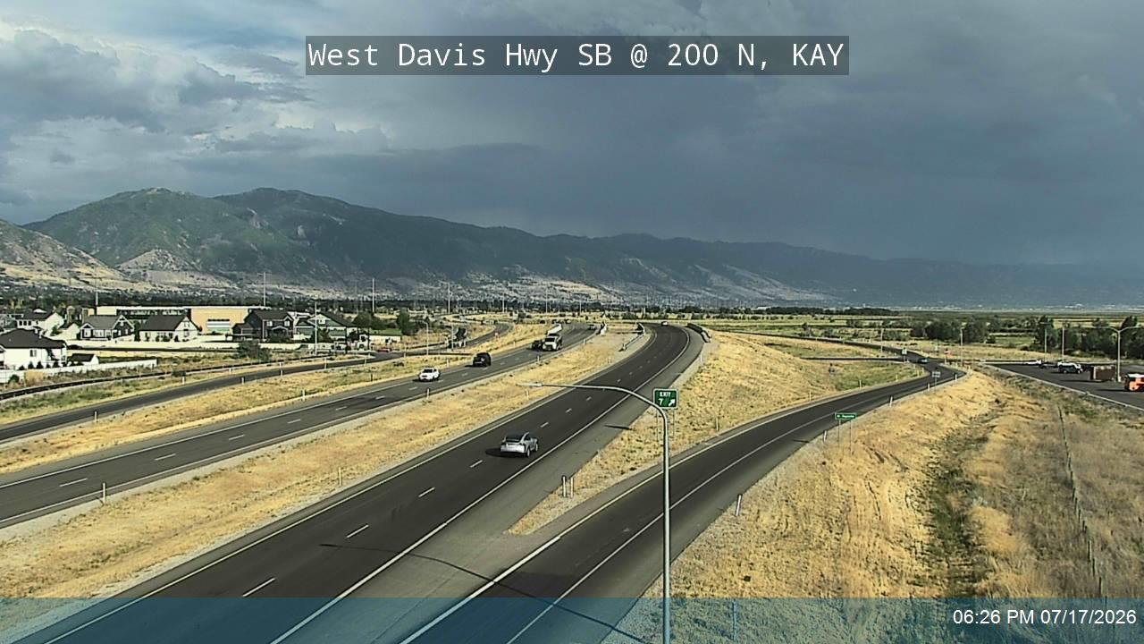 West Davis Hwy traffic camera, view south, Kaysville, Utah