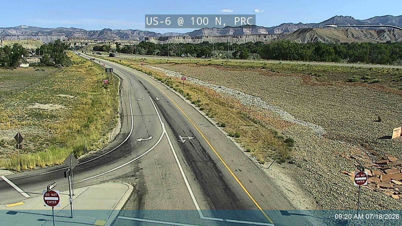 US-6 traffic camera, view east, Price, Utah