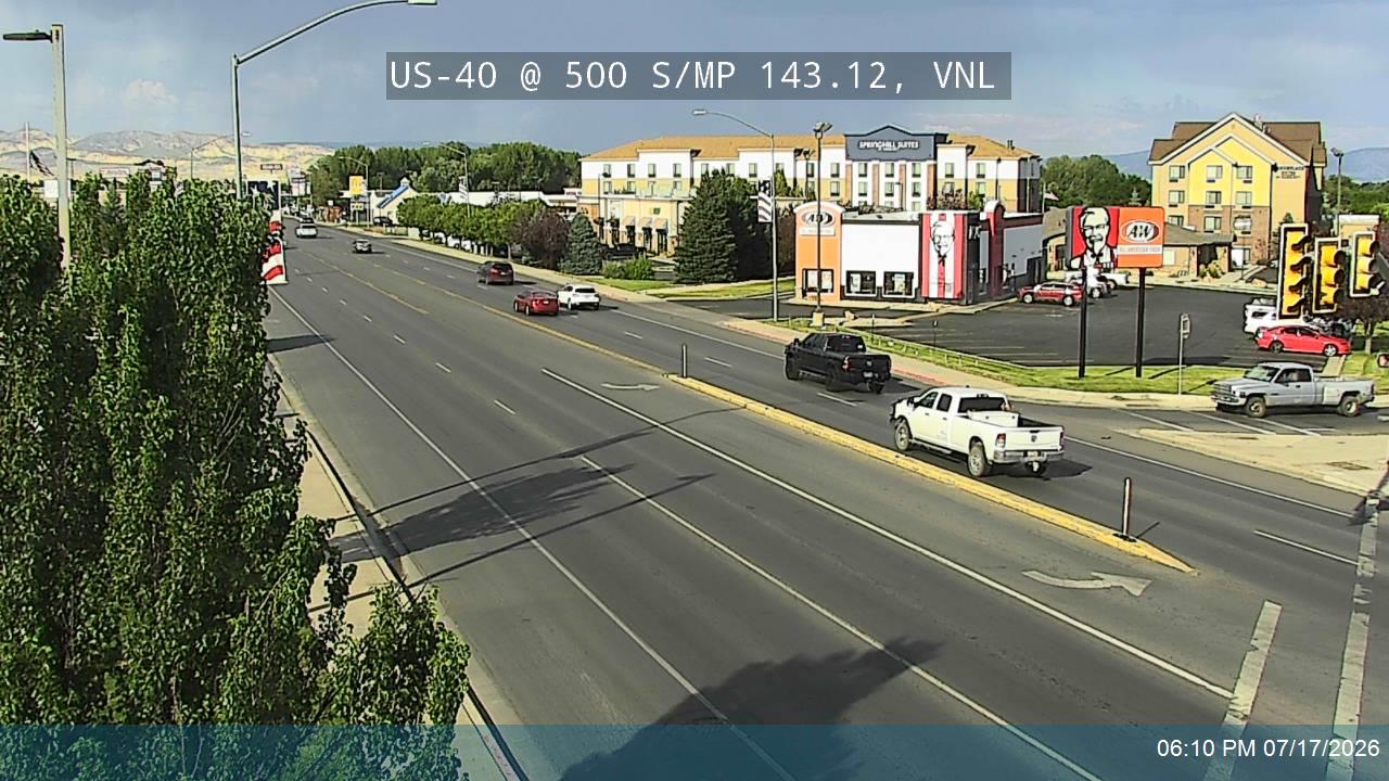 US-40 traffic camera, view south, Vernal, Utah
