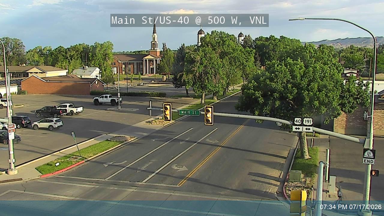 US-40 traffic camera, view west, Vernal, Utah