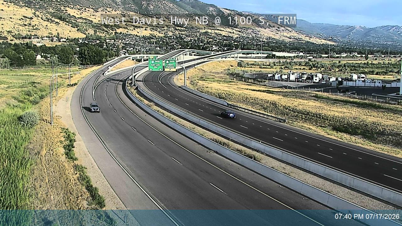 West Davis Hwy traffic camera, view north, Farmington, Utah