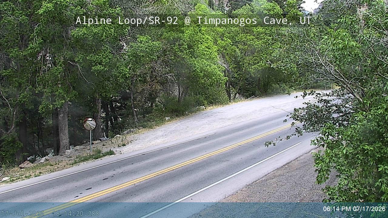 Alpine Loop / SR-92 @ Timpanogos Cave / MP 10.3, UT traffic camera, Utah County
