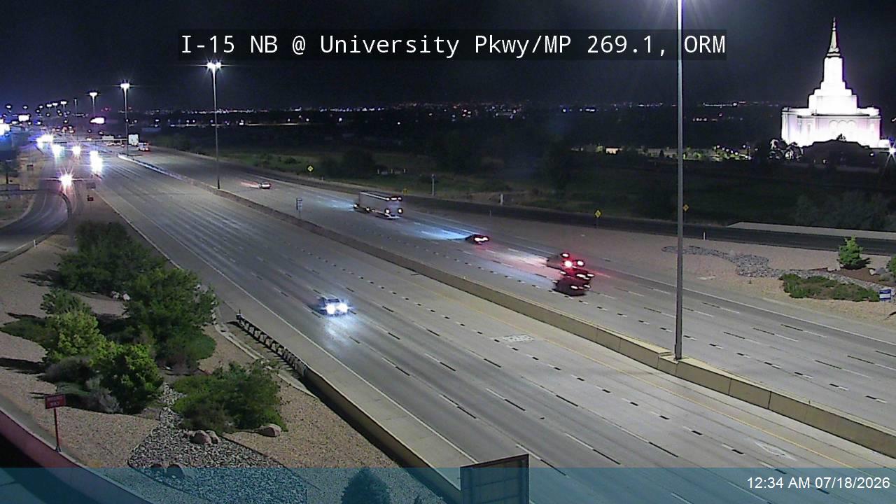 I-15 traffic camera, view north, Orem