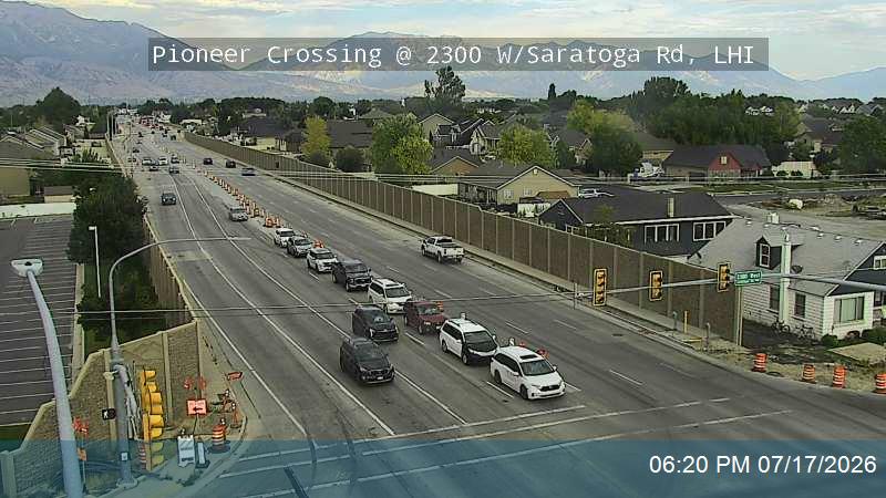 Pioneer Crossing traffic camera, view north, Lehi, Utah