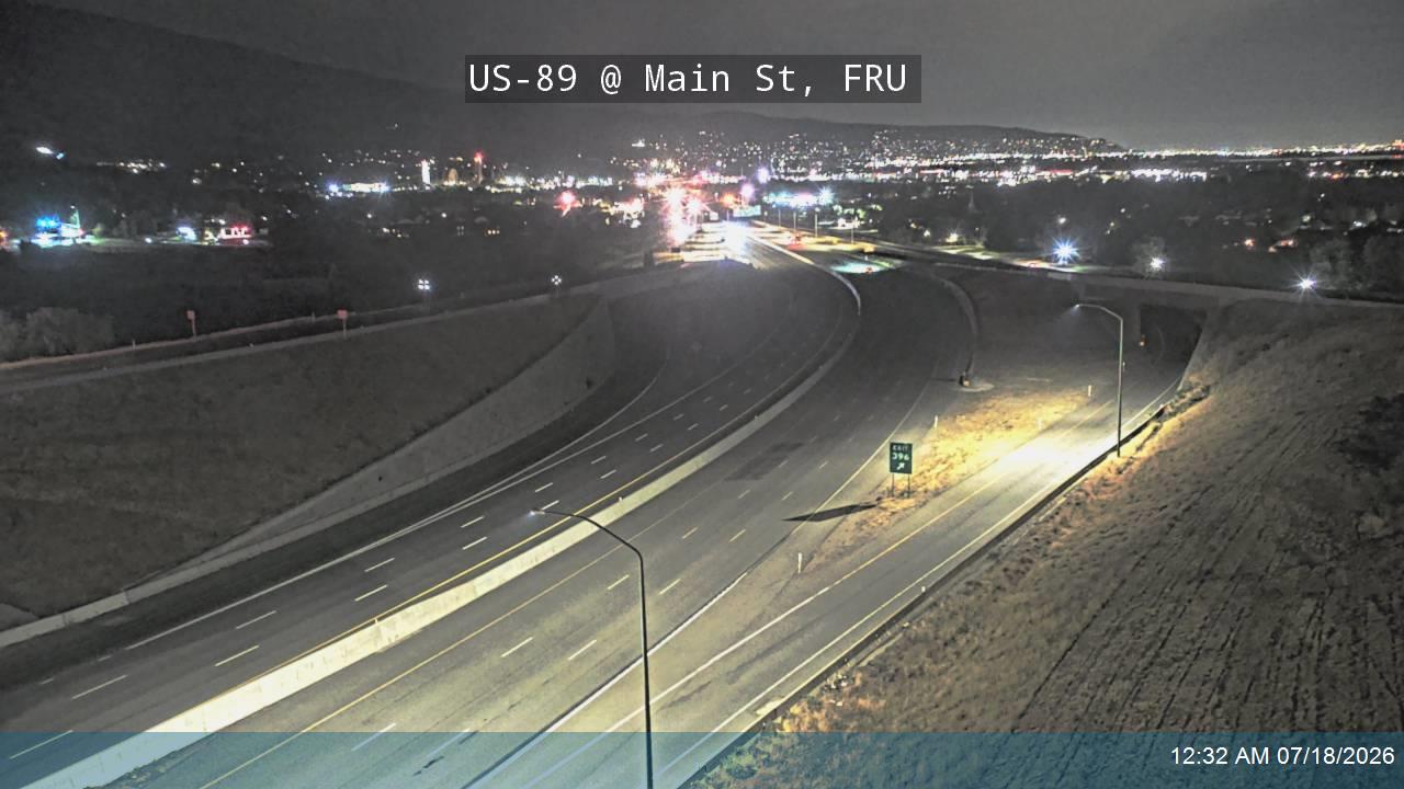 US-89 traffic camera, view east, Fruit Heights, Utah