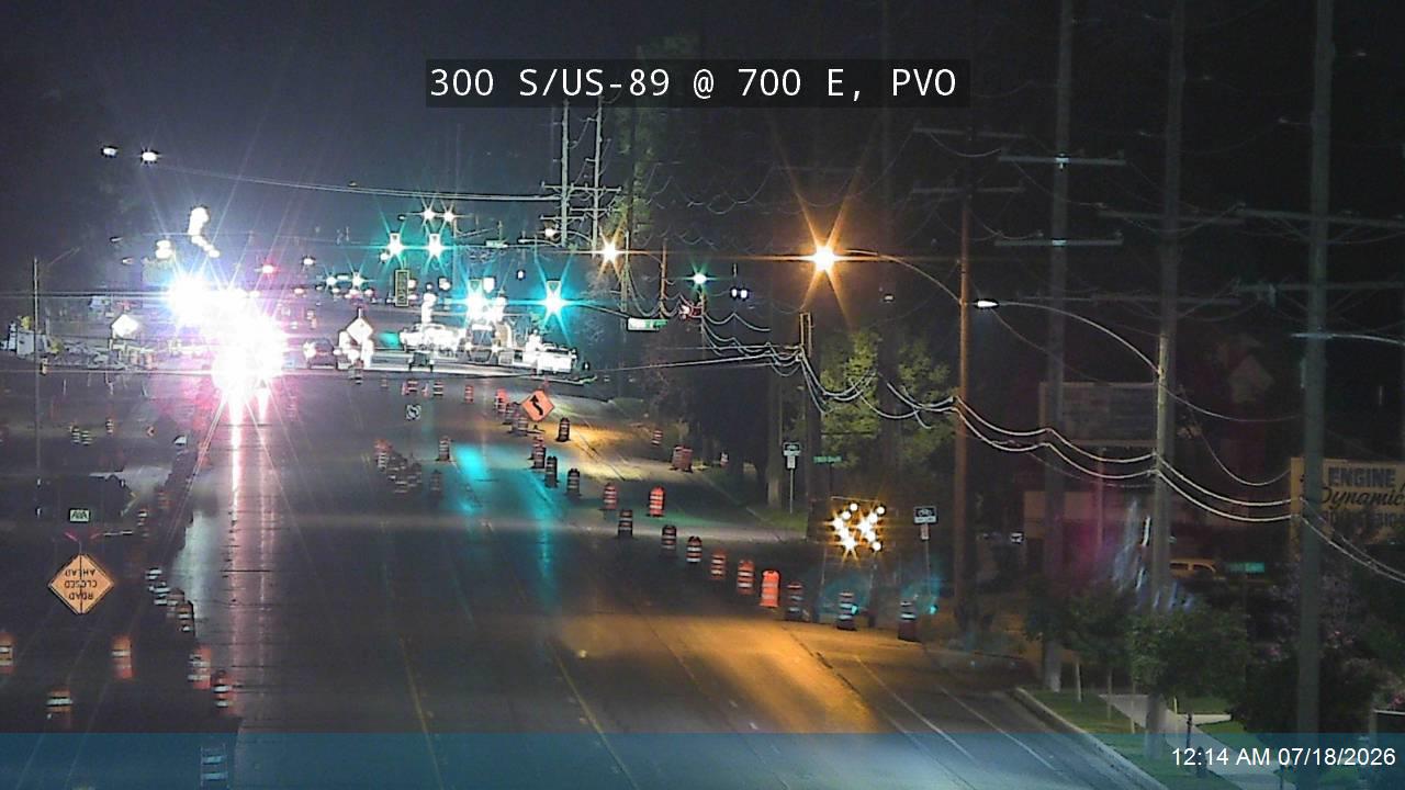 US-89 traffic camera, view east, Provo, Utah