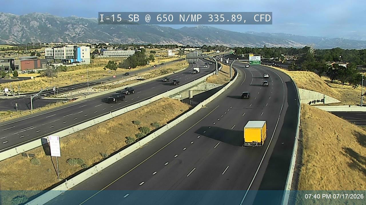 I-15 traffic camera, view south, Clearfield