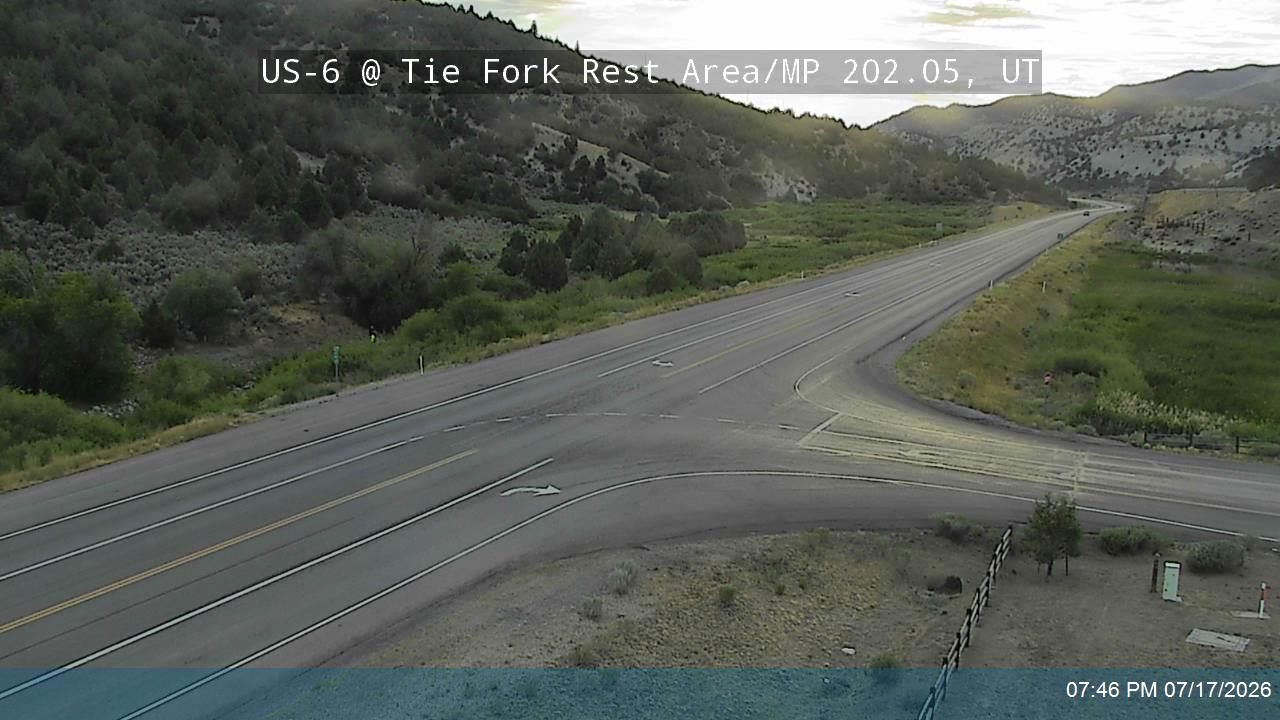 US-6 @ Tie Fork Rest Area / MP 202.05, UT traffic camera, Utah County