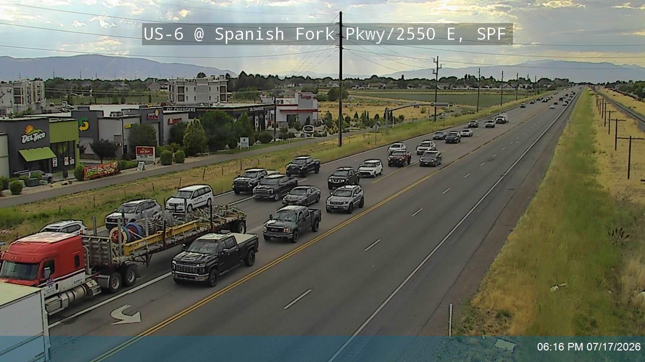 US-6 traffic camera, view east, Spanish Fork, Utah