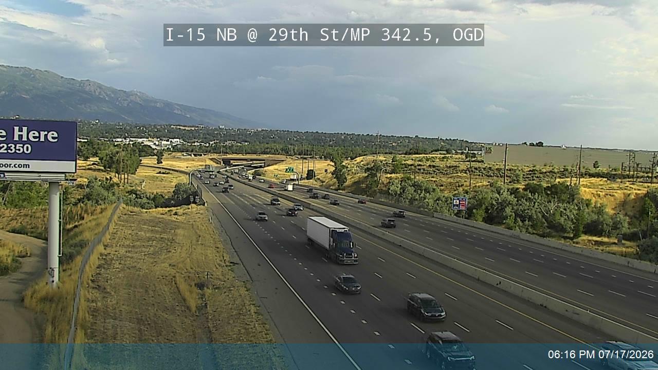 I-15 traffic camera, view north, Ogden