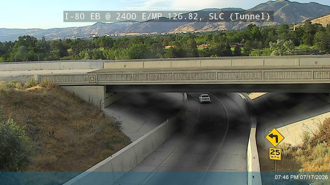 I-80 traffic camera, view east, Salt Lake City