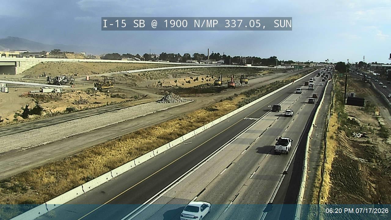 I-15 traffic camera, view south, Sunset, Utah