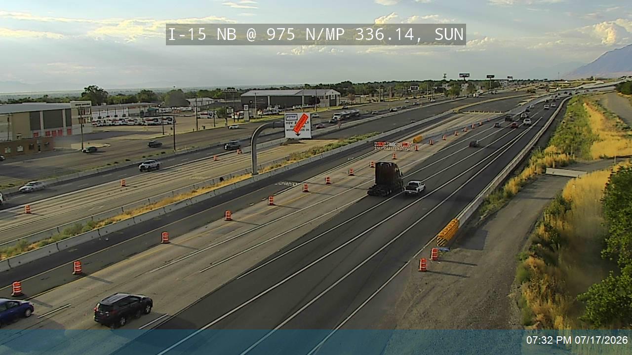 I-15 traffic camera, view north, Sunset, Utah