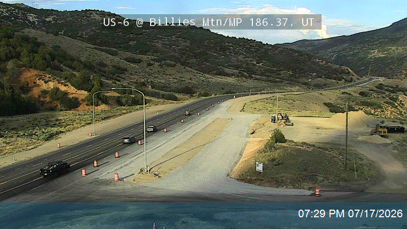 US-6 @ Billies Mtn / MP 186.37, UT traffic camera, Utah County