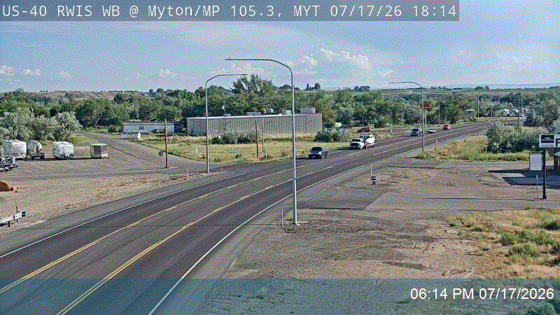 US-40 traffic camera, view west, Myton, Utah