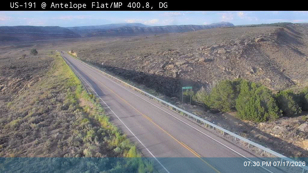 US-191 @ Antelope Flat / MP 400.8, DG traffic camera, Daggett County