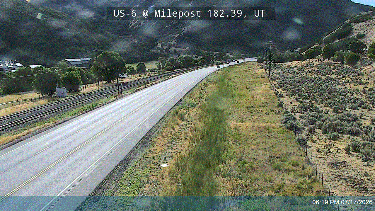 US-6 @ Milepost 182.39, UT traffic camera, Utah County