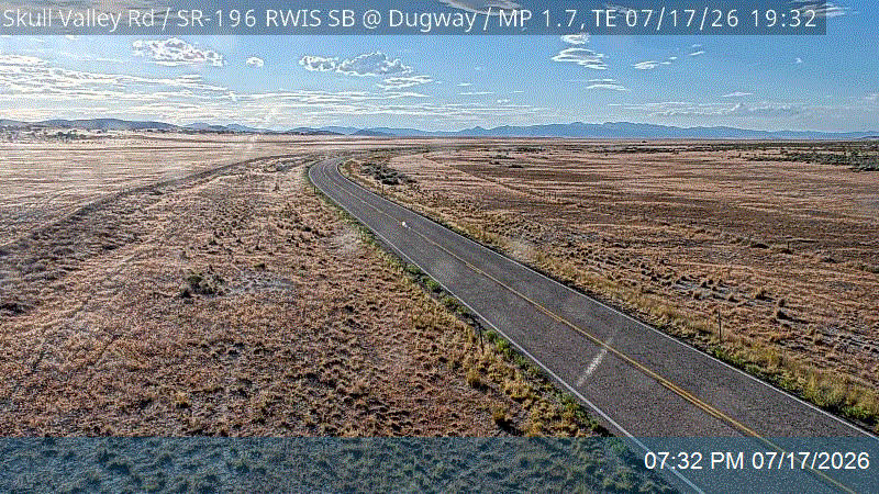 Skull Valley Rd / SR-196 RWIS SB @ Dugway / MP 1.7, TE traffic camera, Tooele County