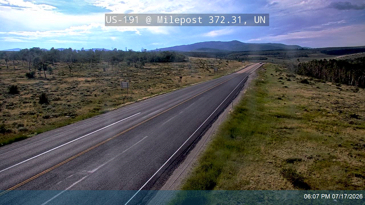 US-191 @ Milepost 372.31, UN traffic camera, Uintah County
