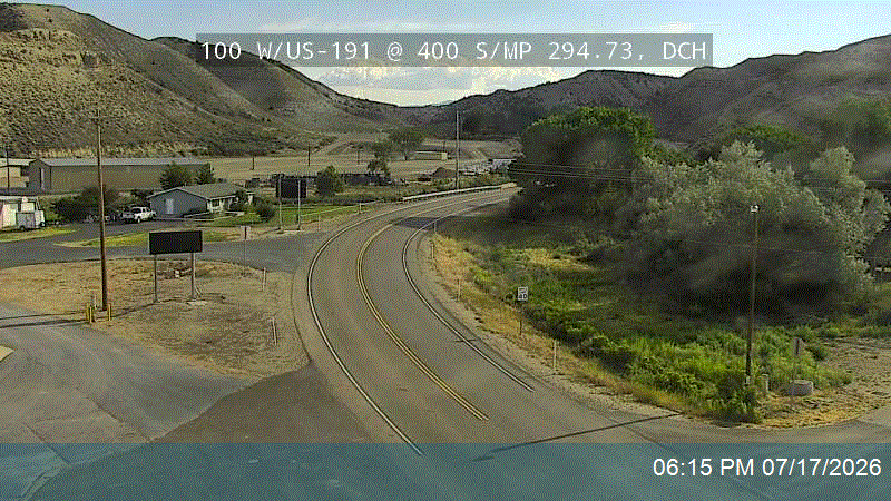 US-191 traffic camera, view south, Duchesne, Utah