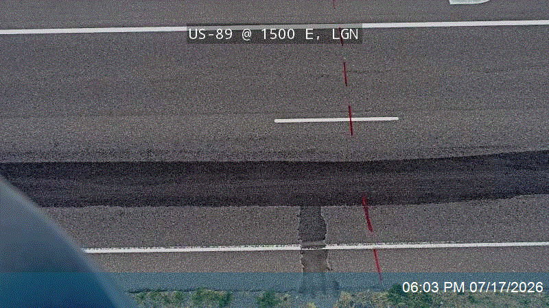 US-89 traffic camera, view east, Logan, Utah