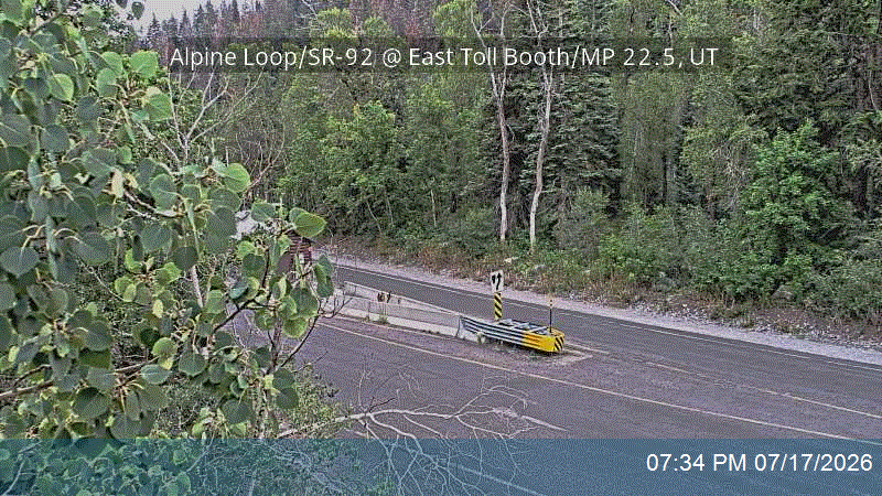 Alpine Loop / SR-92 @ East Toll Booth / MP 22.5, UT traffic camera, Utah County