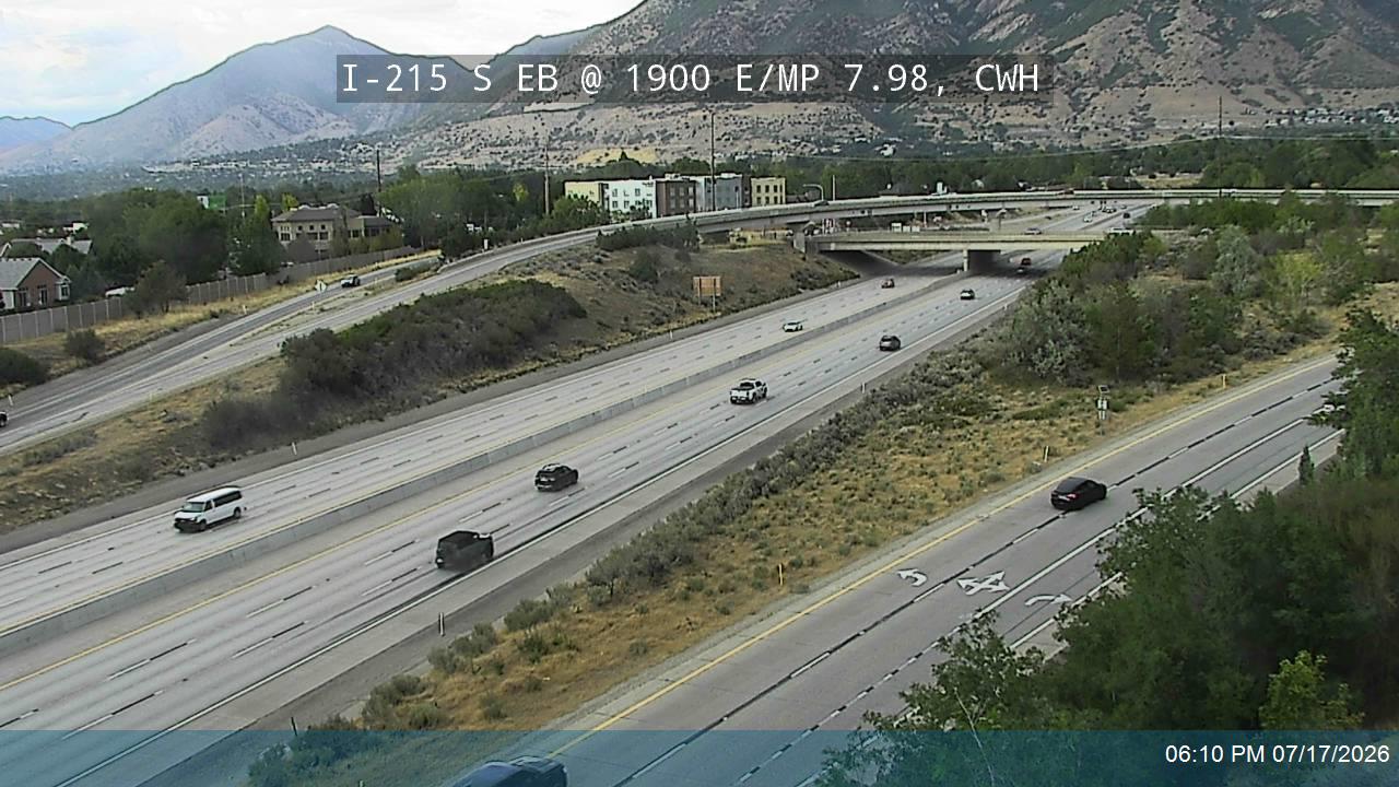 I-215 traffic camera, view east, Cottonwood Heights