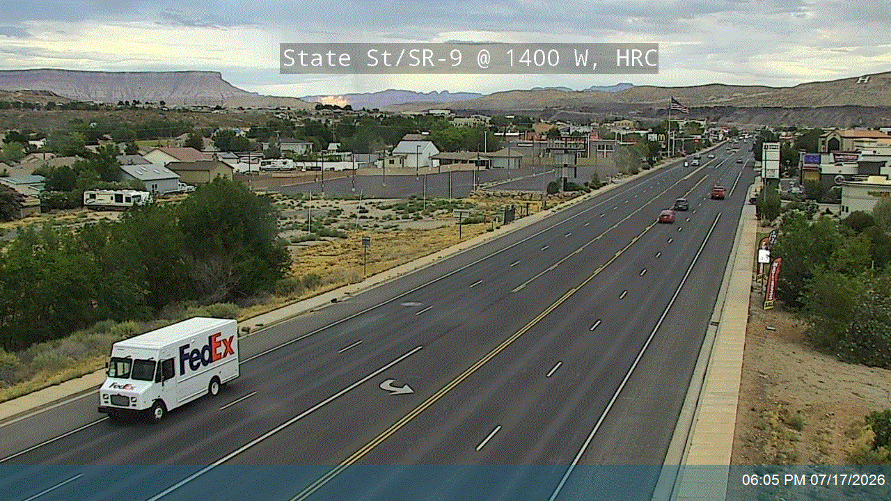 SR-9 traffic camera, view east, Hurricane, Utah