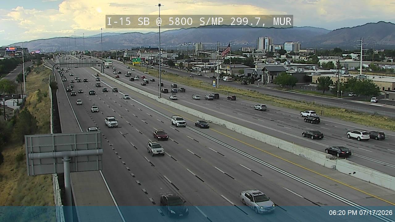 I-15 traffic camera, view south, Murray