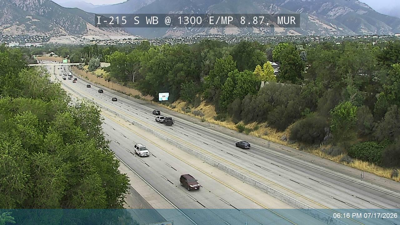 I-215 traffic camera, view west, Cottonwood Heights