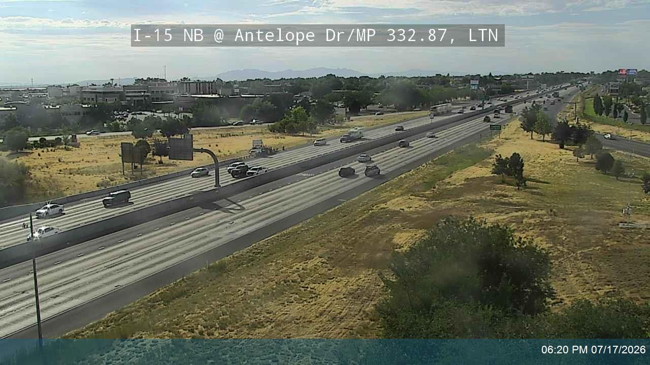 I-15 traffic camera, view north, Layton