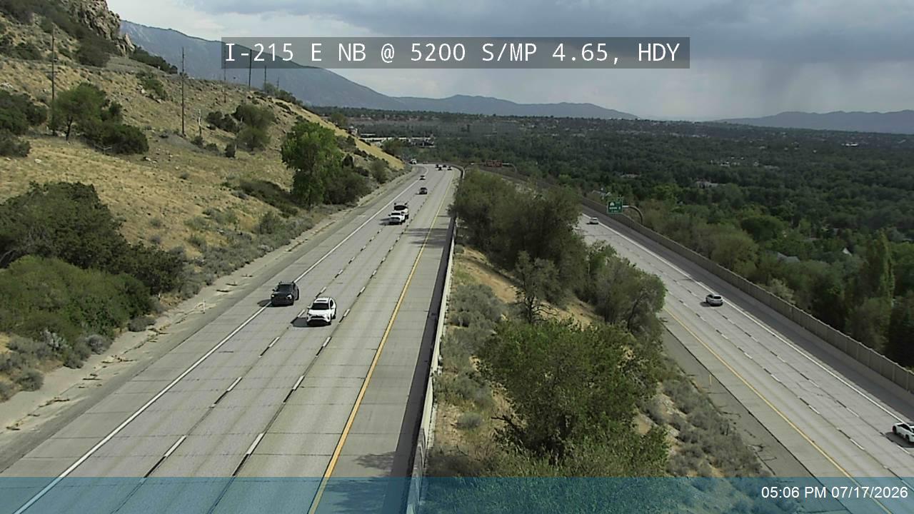 I-215 traffic camera, view north, Holladay