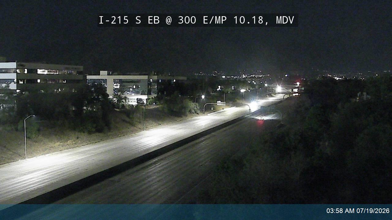 I-215 traffic camera, view east, Midvale, Utah