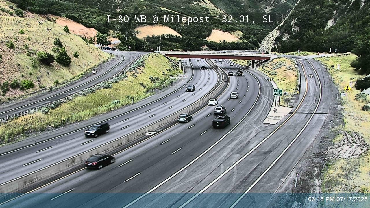 I-80 / Parleys Canyon WB @ Mt Aire Canyon Rd / MP 132.01, SL traffic camera, Salt Lake County