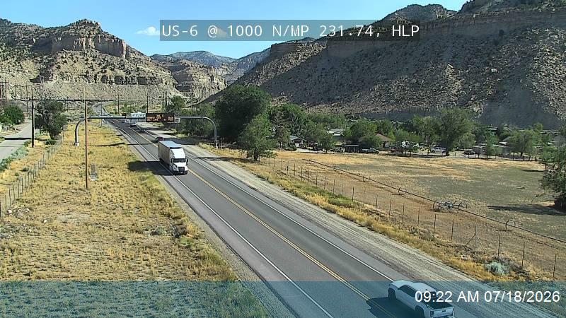 US-6 traffic camera, view south, Helper, Utah