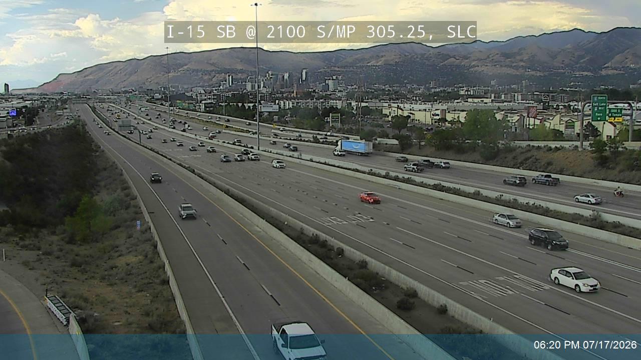 I-15 traffic camera, view south, Salt Lake City